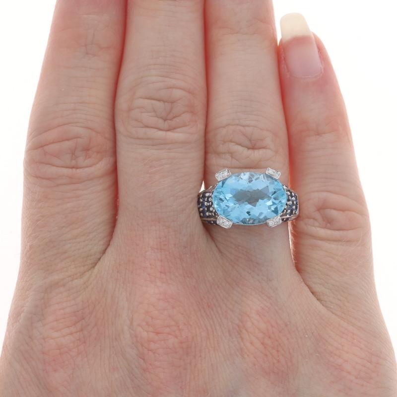 Taille ovale Le Vian Bague cocktail Dia en or blanc 14 carats ovale 11,04 carats en vente