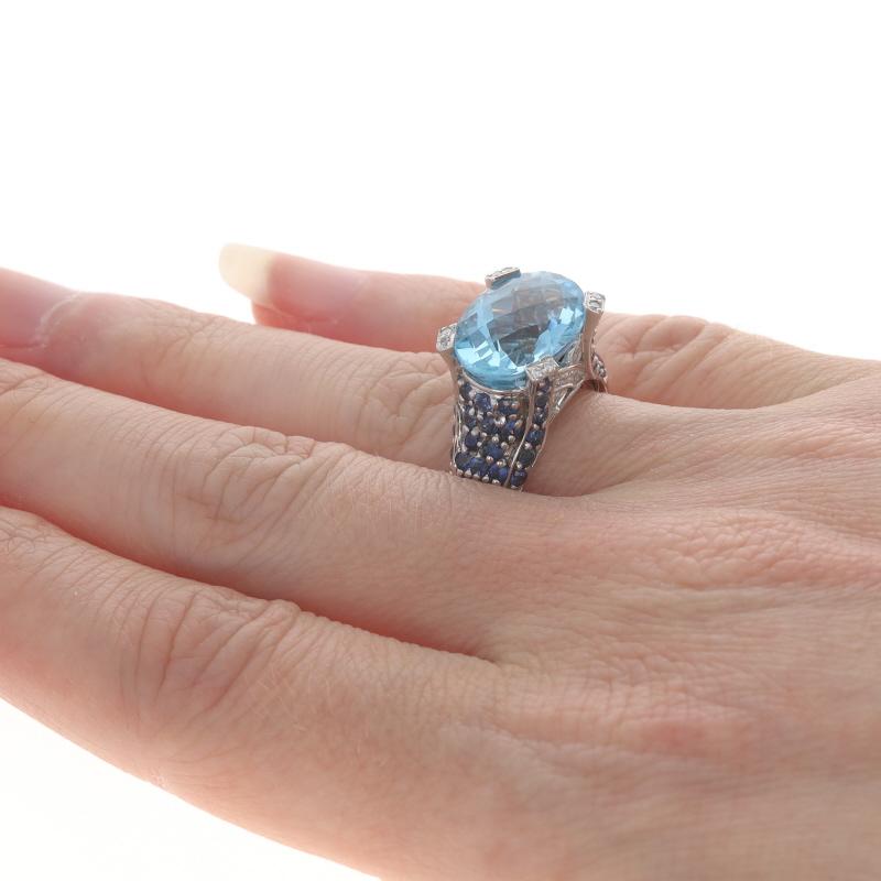 Le Vian Bague cocktail Dia en or blanc 14 carats ovale 11,04 carats Pour femmes en vente