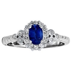 Le Vian, bague Halo en or blanc 14 carats, saphir bleuberry et diamants