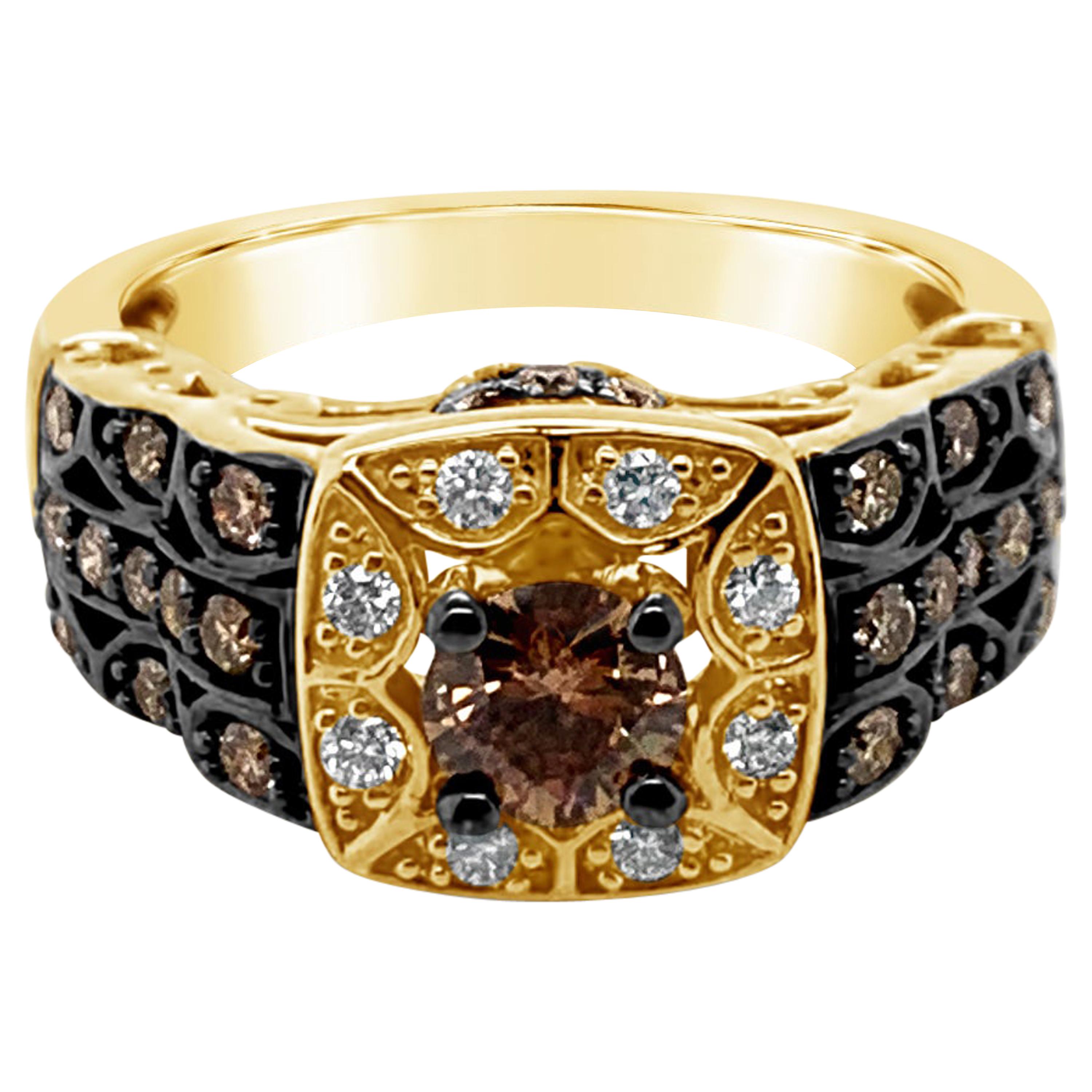 Le Vian Ring Peridot Chocolate Diamonds Vanilla Diamonds 14 Karat Honey