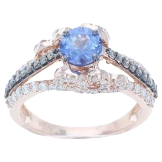 Le Vian Bridal Ring Featuring Cornflower Sapphire Vanilla Diamonds For Sale