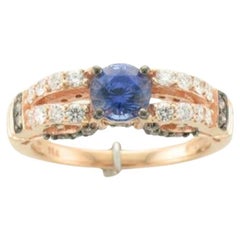 Bague de mariage Le Vian avec saphir bleuet et diamants vanille