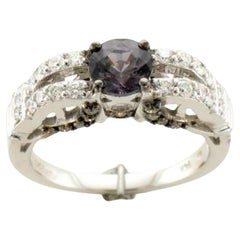 Bague de mariée Le Vian avec spinelle gris, diamants vanille et diamant chocolat