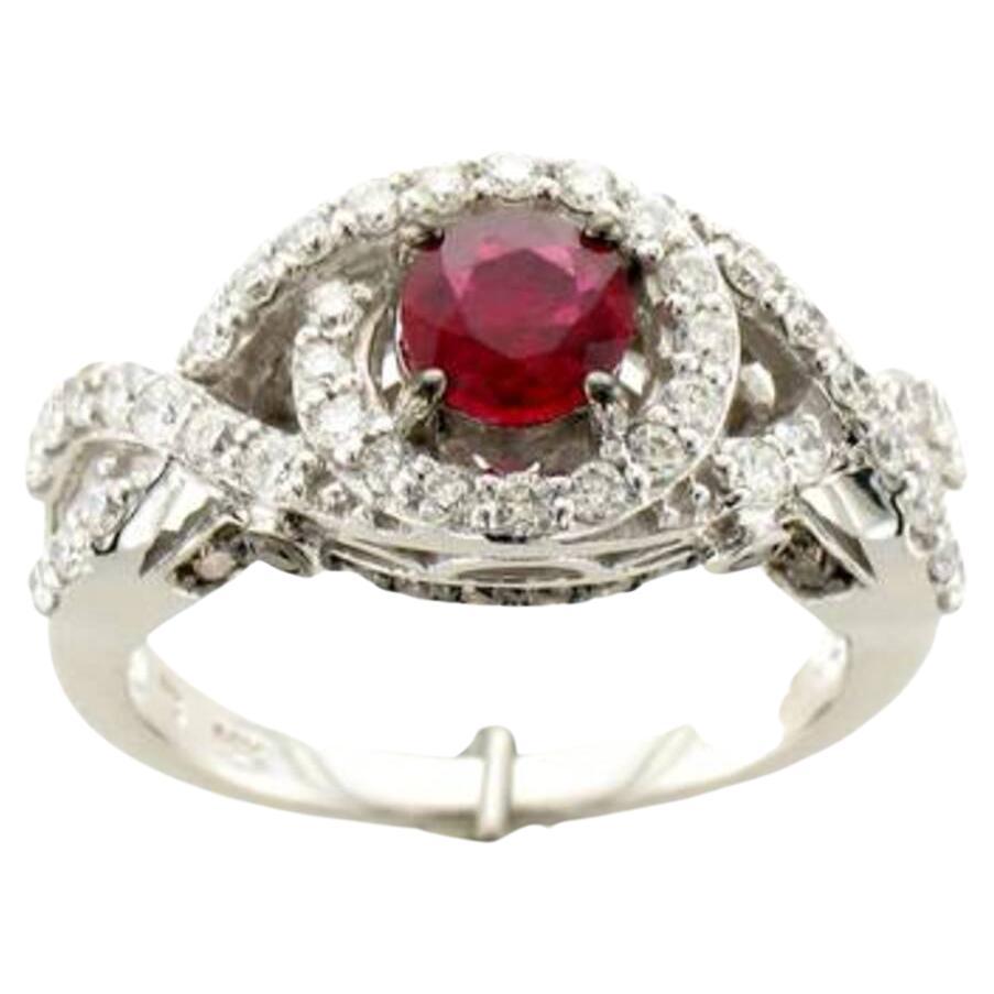Le Vian Bridal Ring Featuring Passion Ruby Vanilla Diamonds, Chocolate Diamonds For Sale