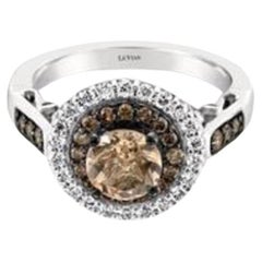 Le Vian Bridal Ring Featuring Peach Morganite Chocolate Diamonds, Vanilla