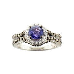 Brautring von Le Vian mit lila Saphir und schokoladenbraunen Diamanten, Vanilla