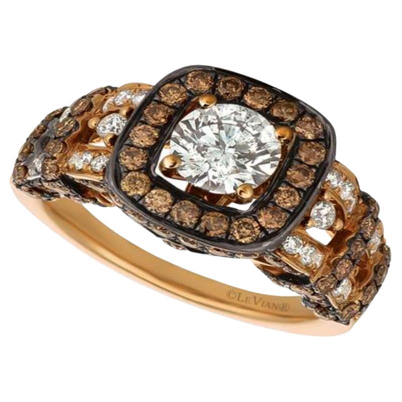 Le Vian Bridal Ring Featuring Vanilla Diamonds, Chocolate Diamonds Set in 14
