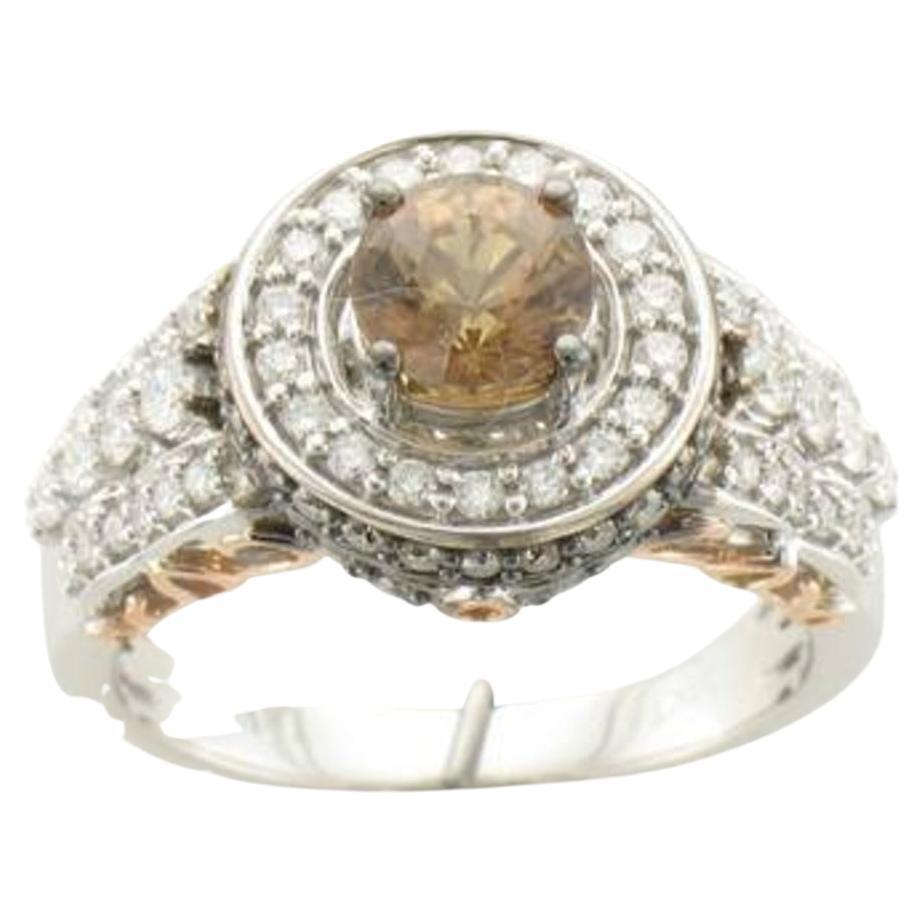 Le Vian Bridal Ring featuring Yellow Sapphire Vanilla Diamonds , Chocolate  For Sale