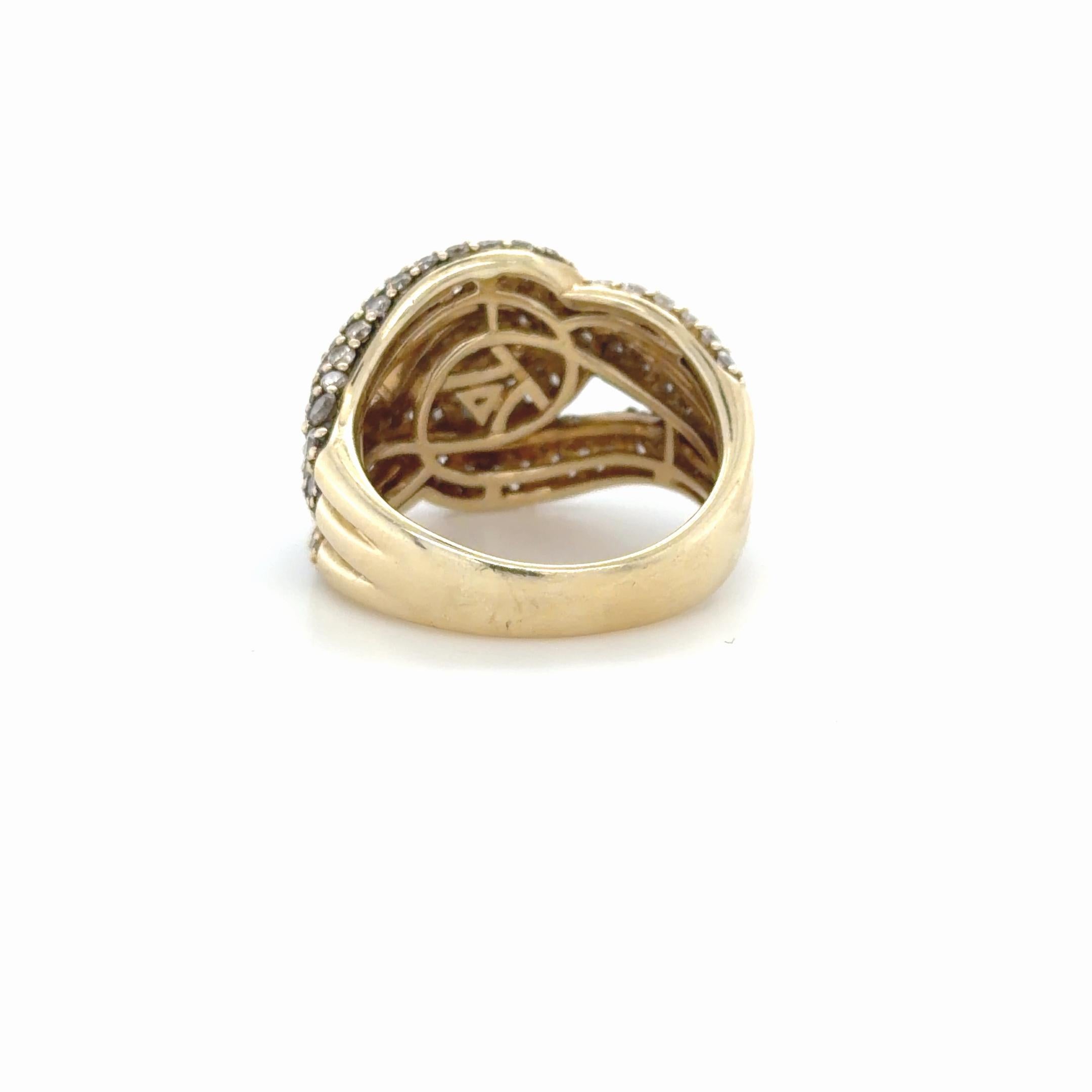 Le Vane, Anello con diamante e diamante champagne in vendita 2