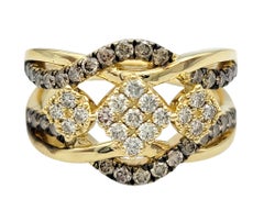 Le Vian Chocolate and Nude Diamond Cutout Band Ring in 14 Karat Yellow Gold