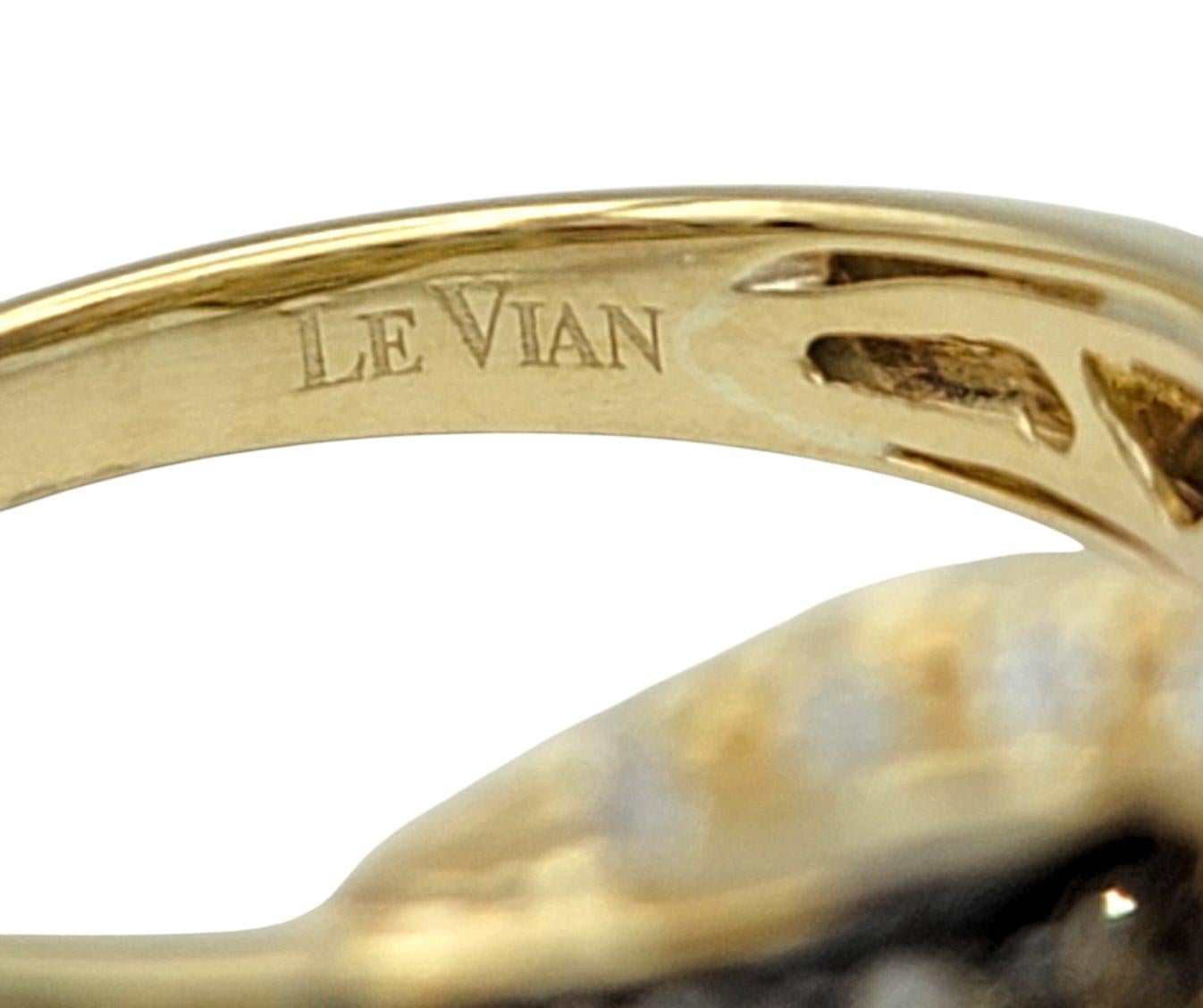 Le Vian Chocolate and White Diamond Belt Buckle Band Ring in 14K Yellow Gold For Sale 1