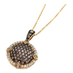 Le Vian Chocolate Diamond Circle Pendant Necklace in 14K Yellow Gold