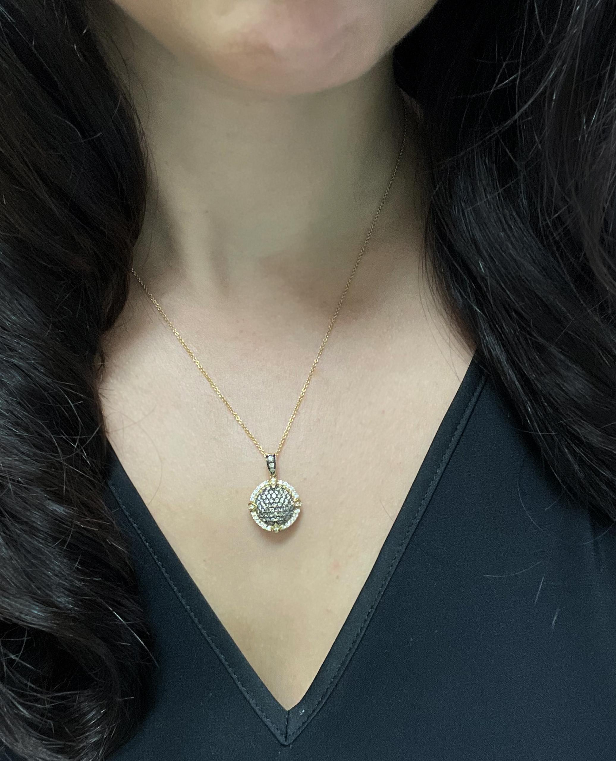 Contemporary Le Vian Chocolate Diamond Necklace in 14K Yellow Gold For Sale