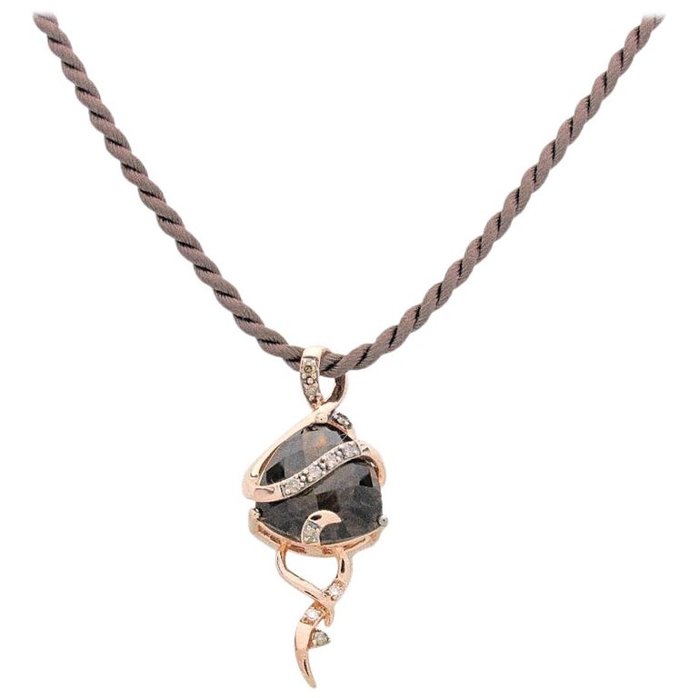 Le Vian Chocolate Diamond Pendant In Strawberry Rose Gold On Satin Le Vian Chocolate Diamond Pendant In Strawberry Rose Gold On Satin Cord Necklace For