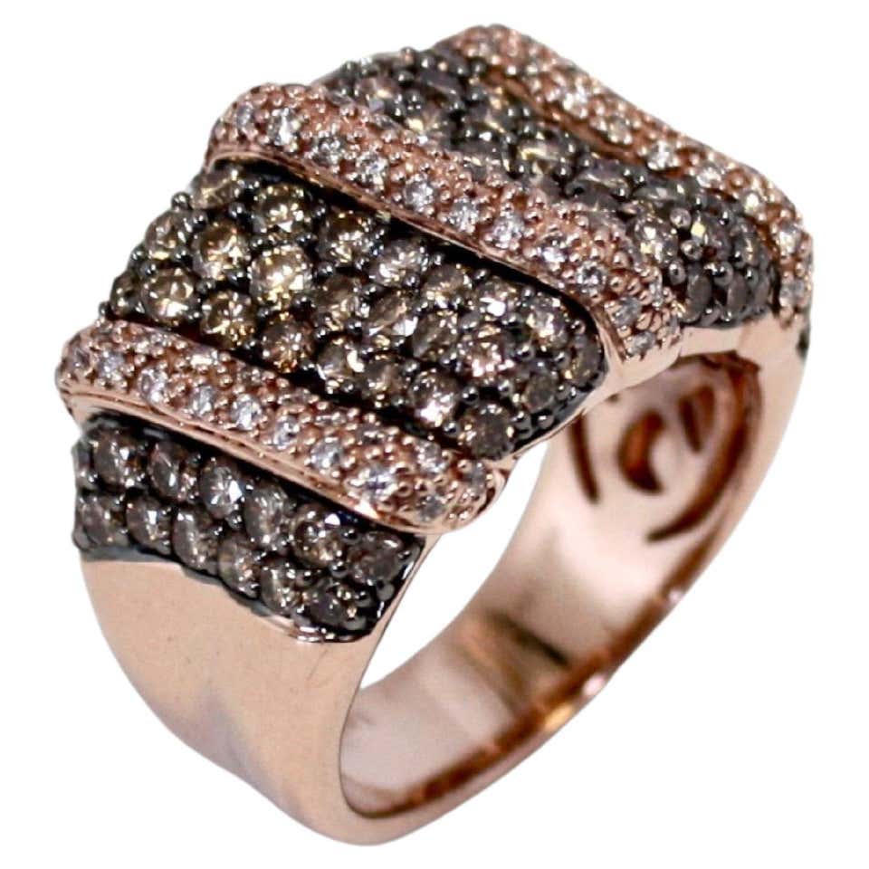 Chocolate Gold Rings Le Vian 5 Carat Morganite Chocolate Diamond Rose Gold Ring For Sale at ...