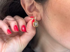 Le Vian Chocolate Diamond Square Shaped Drop Dangling Earrings with Pushbacks