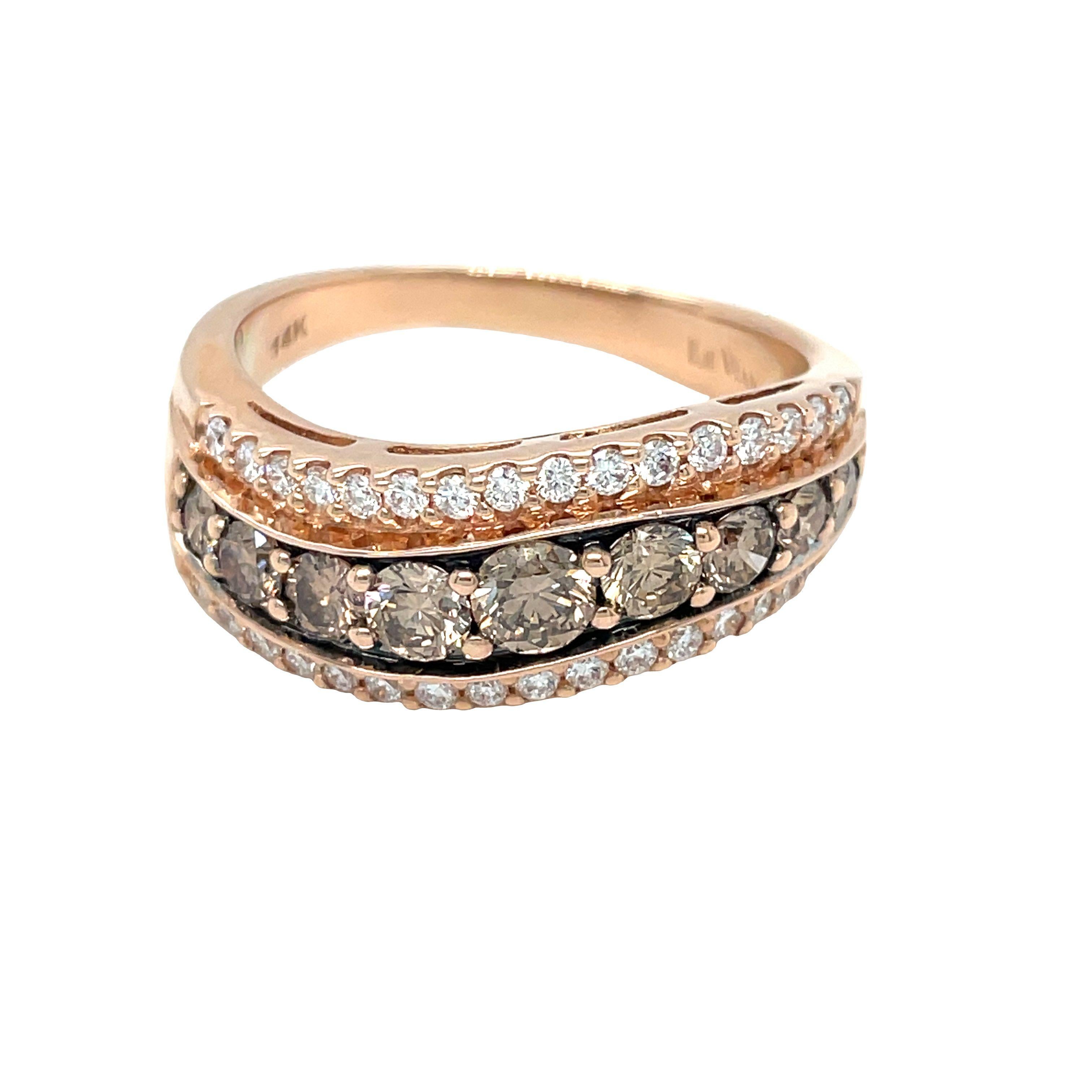 Le Vian: 14 Karat Roségold Wave-Ring mit schokoladenbraunem Diamanten (Zeitgenössisch) im Angebot