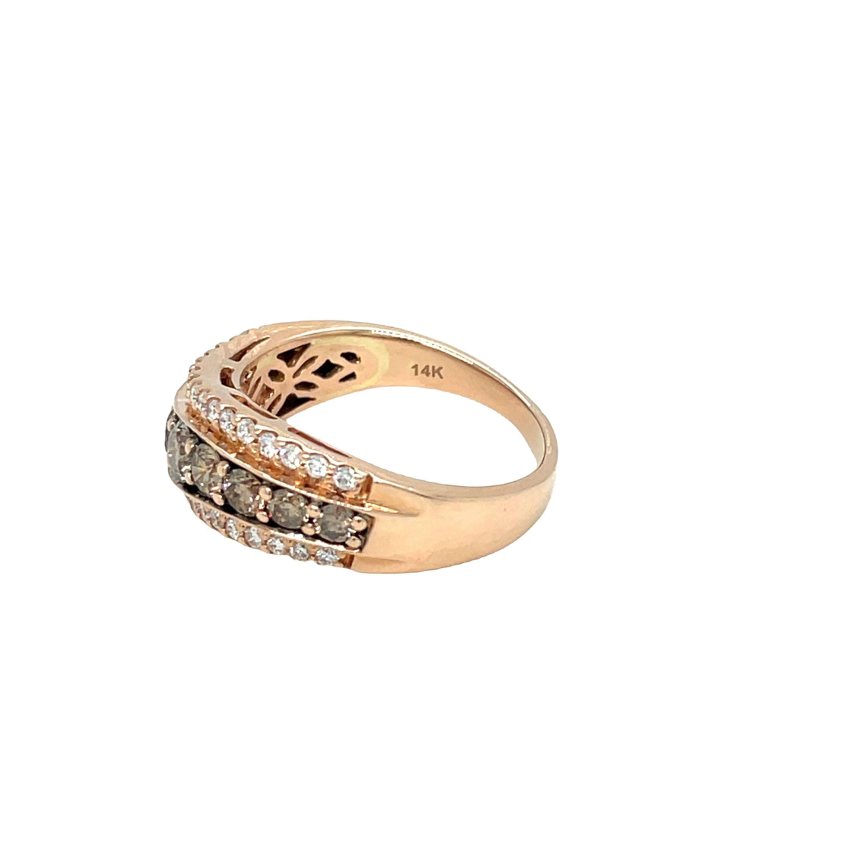 Le Vian: 14 Karat Roségold Wave-Ring mit schokoladenbraunem Diamanten für Damen oder Herren im Angebot