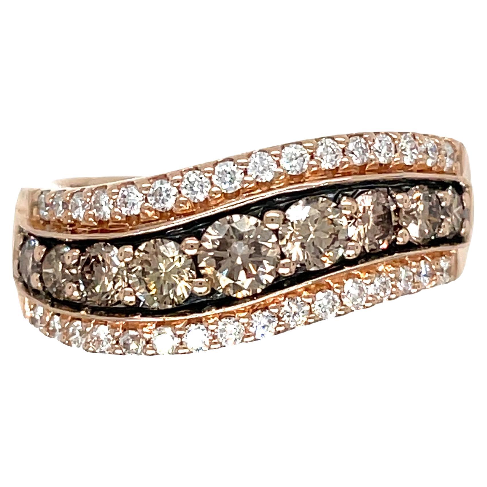 Le Vian: 14 Karat Roségold Wave-Ring mit schokoladenbraunem Diamanten im Angebot