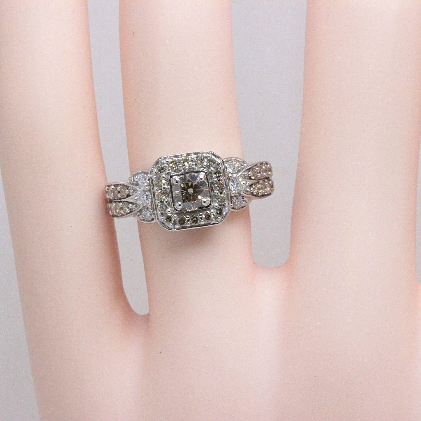 Round Cut Le Vian Chocolate & Vanilla Diamond 3/4 Carat Engagement Ring 14 Karat Gold