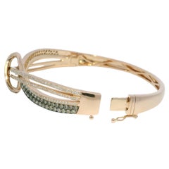 Le Vian Chocolate & White Diamond 14 Karat Bangle Bracelet En Stock