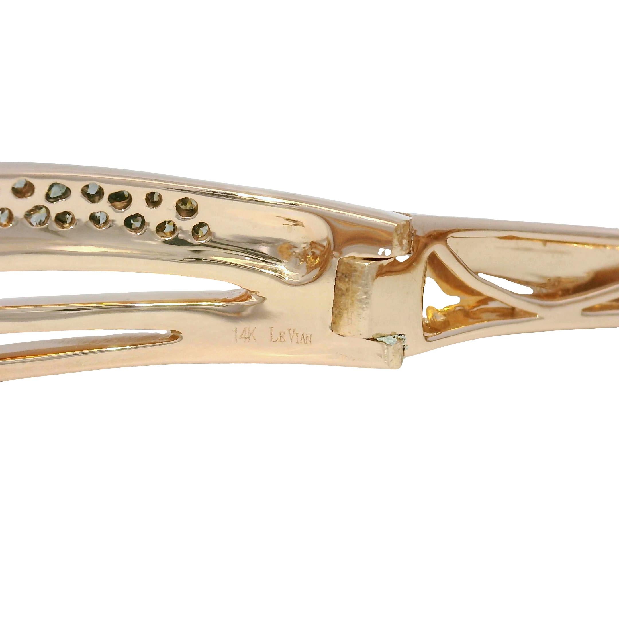 Moderne Le Vian Chocolate & White Diamond 14 Karat Bangle Bracelet En Stock en vente