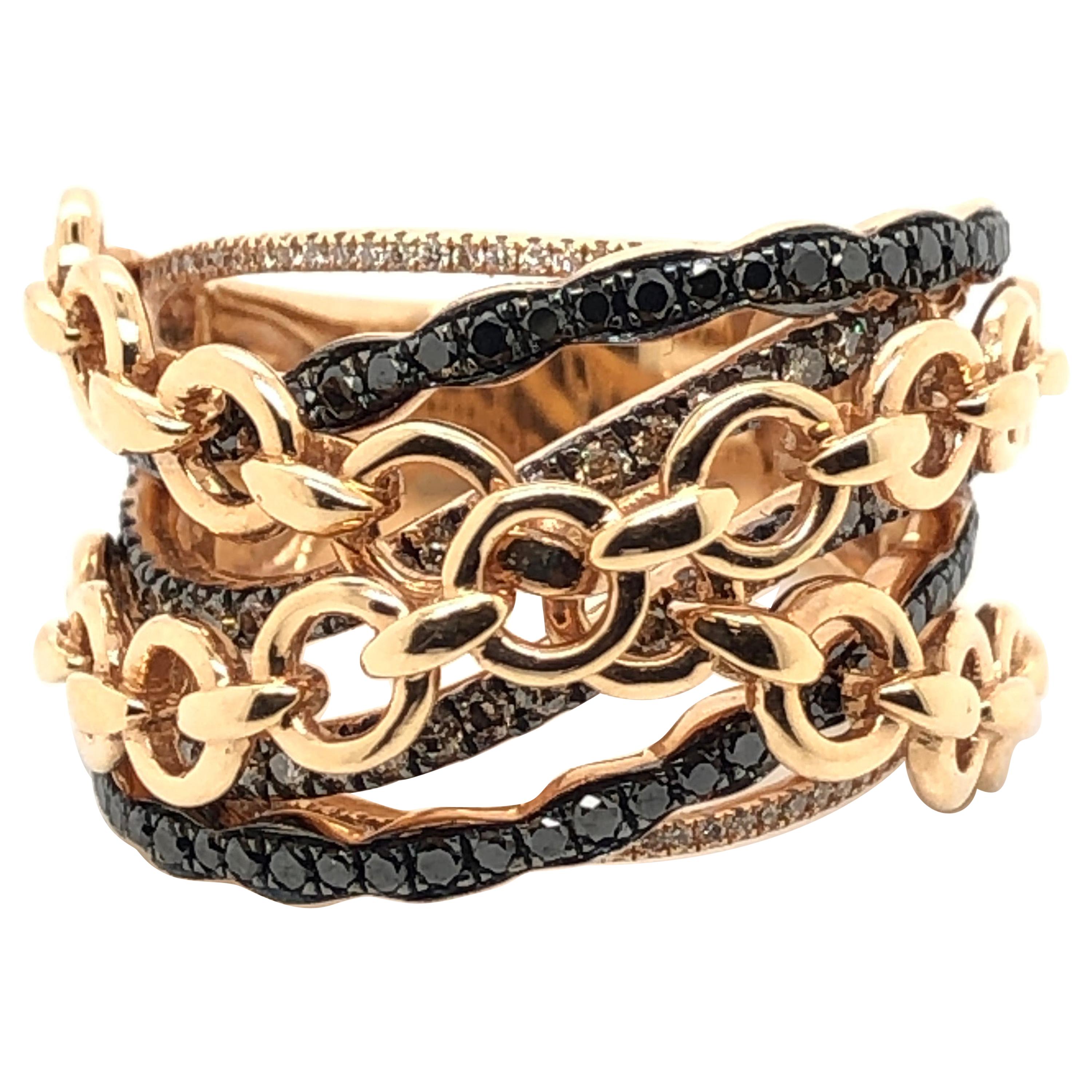Chocolate Gold Rings Le Vian Chocolate and White Diamond Rose Gold Ring at 1stDibs ...