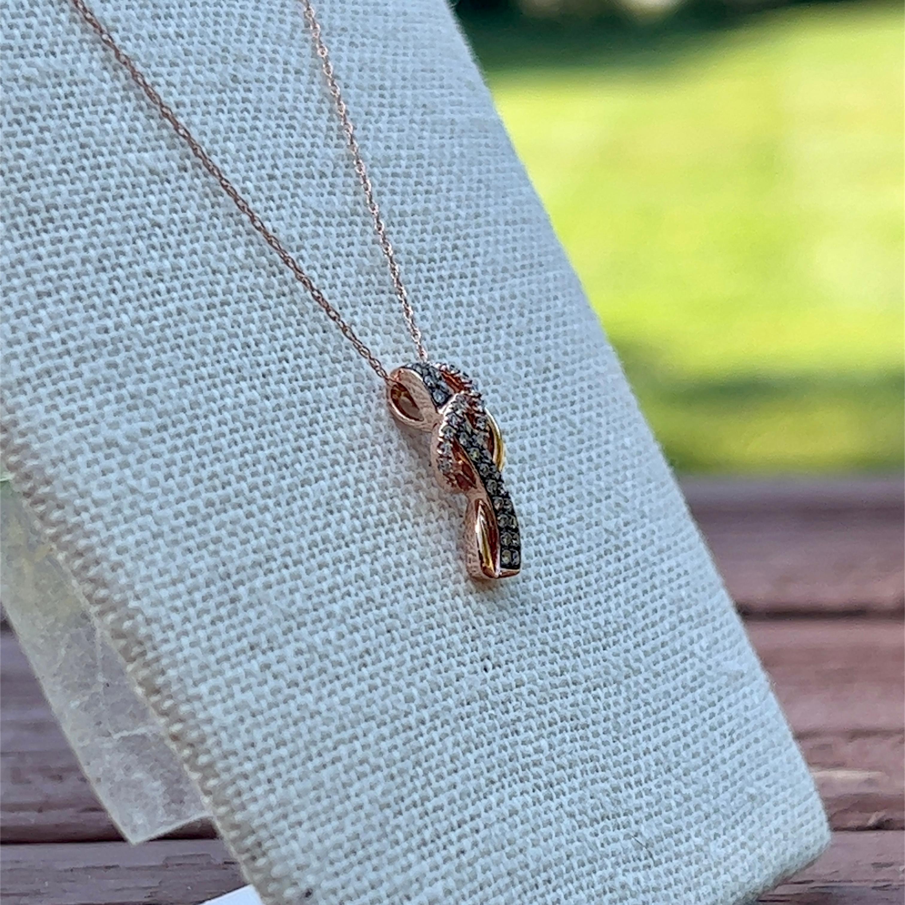 Contemporary Le Vian Chocolatier Chocolate & Vanilla Diamond Swirl Pendant Necklace