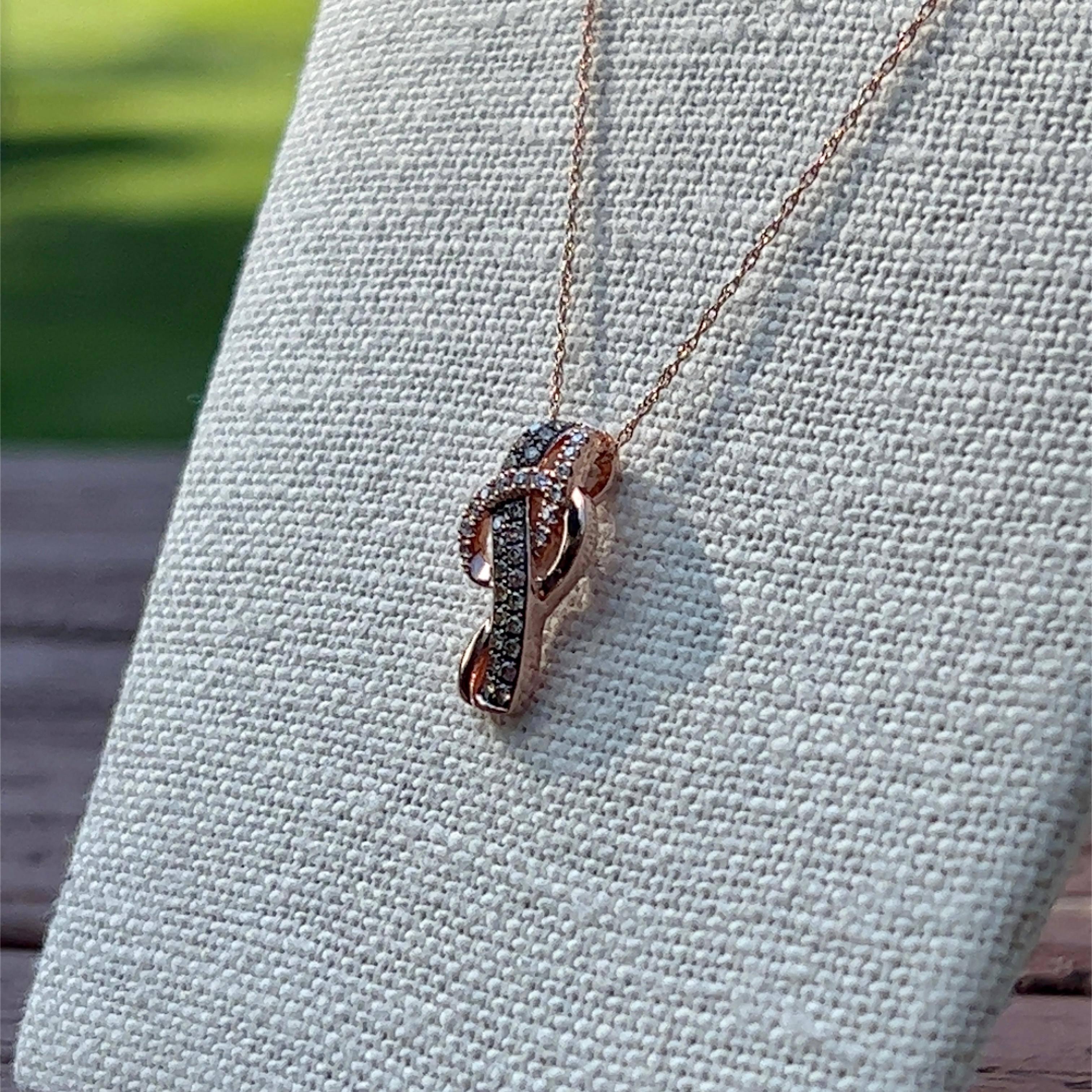 Brilliant Cut Le Vian Chocolatier Chocolate & Vanilla Diamond Swirl Pendant Necklace