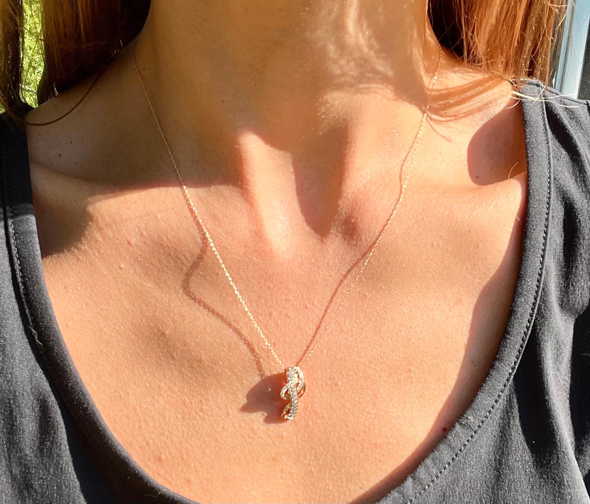 Le Vian Chocolatier Chocolate & Vanilla Diamond Swirl Pendant Necklace In Good Condition In Towson, MD