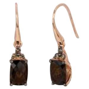 Boucles d'oreilles Le Vian Chocolatier avec quartz chocolat et diamants