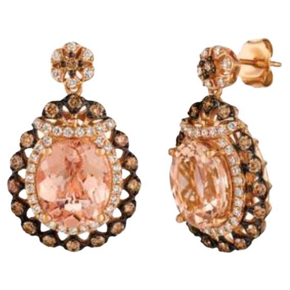 Boucles d'oreilles Le Vian Chocolatier avec Morganite pêche et diamants chocolat