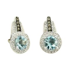 Pendientes Le Vian Chocolatier con Diamantes de Chocolate Aguamarina Azul Marino