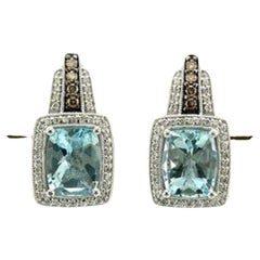 Le Vian Chocolatier Earrings Featuring Sea Blue Aquamarine Chocolate Diamonds