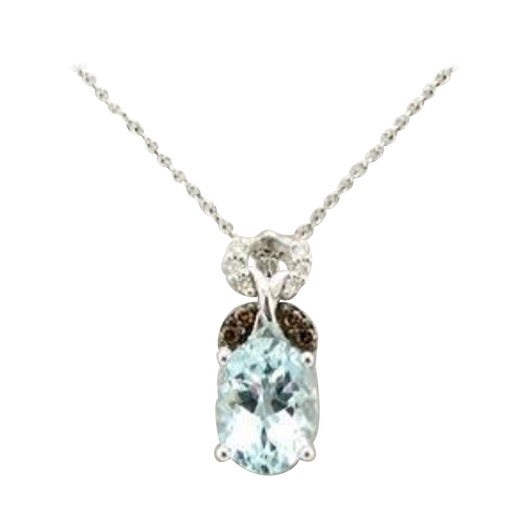 Le Vian Chocolatier Pendant Featuring 1 3/8 Cts. Sea Blue Aquamarine, 1/20 Cts