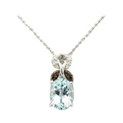 Le Vian Chocolatier Pendant Featuring 1 3/8 Cts. Sea Blue Aquamarine, 1/20 Cts