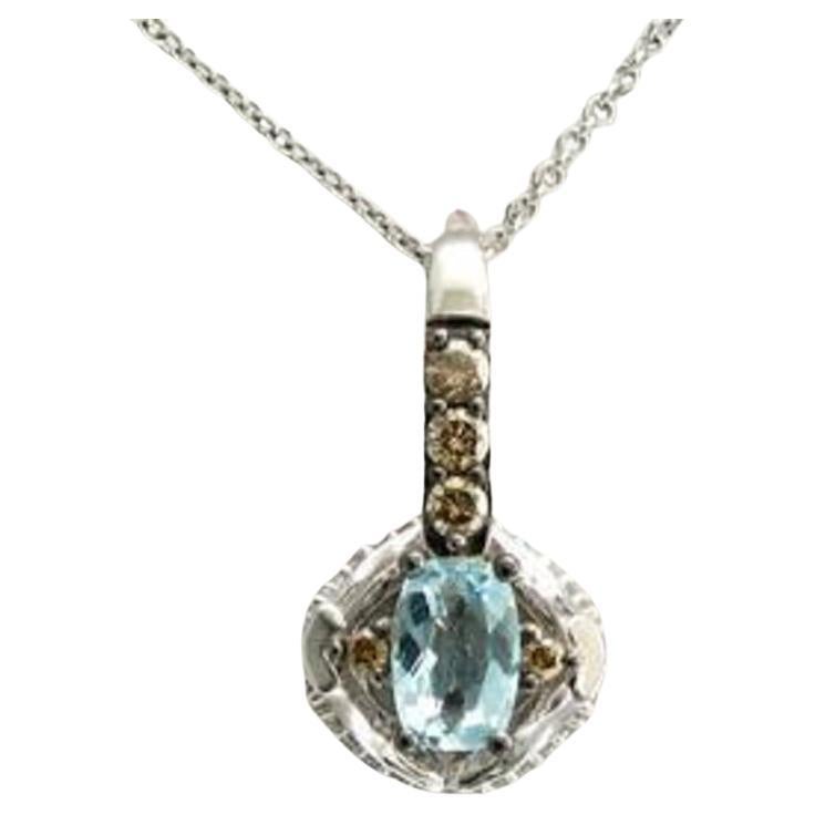 Ciondolo Le Vian Chocolatier con 3/8 carati. Acquamarina blu mare, 1/8 carati.