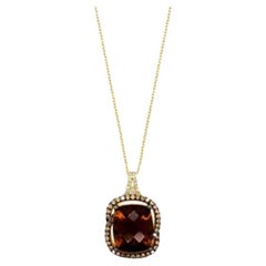 Le Vian Chocolatier Pendant featuring Caramel Quartz Vanilla Diamonds ,