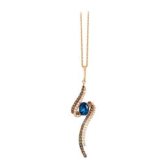 Le Vian Chocolatier-Anhnger mit tiefseeblauem Topas und schokoladenbraunen Diamanten