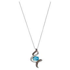 Le Vian Chocolatier Pendant featuring Ocean Blue Topaz Vanilla Diamonds , Cho