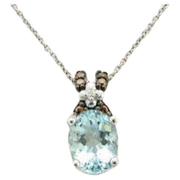 Le Vian Chocolatier Pendant Featuring Sea Blue Aquamarine Chocolate Diamonds For Sale