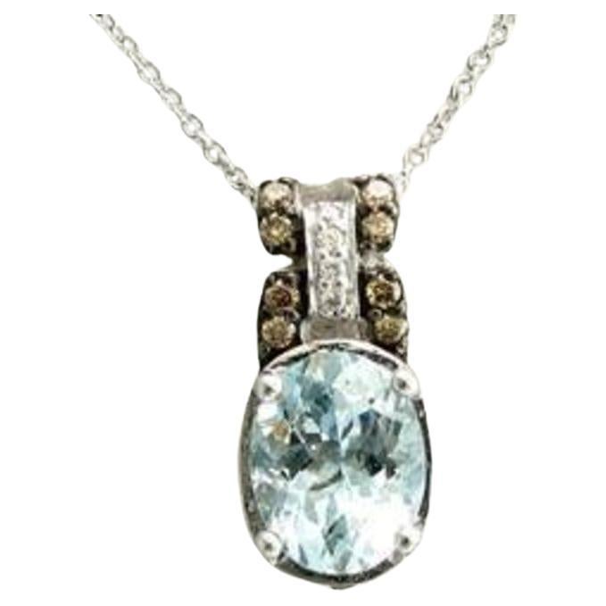 Le Vian Chocolatier Pendant Featuring Sea Blue Aquamarine Chocolate Diamonds For Sale