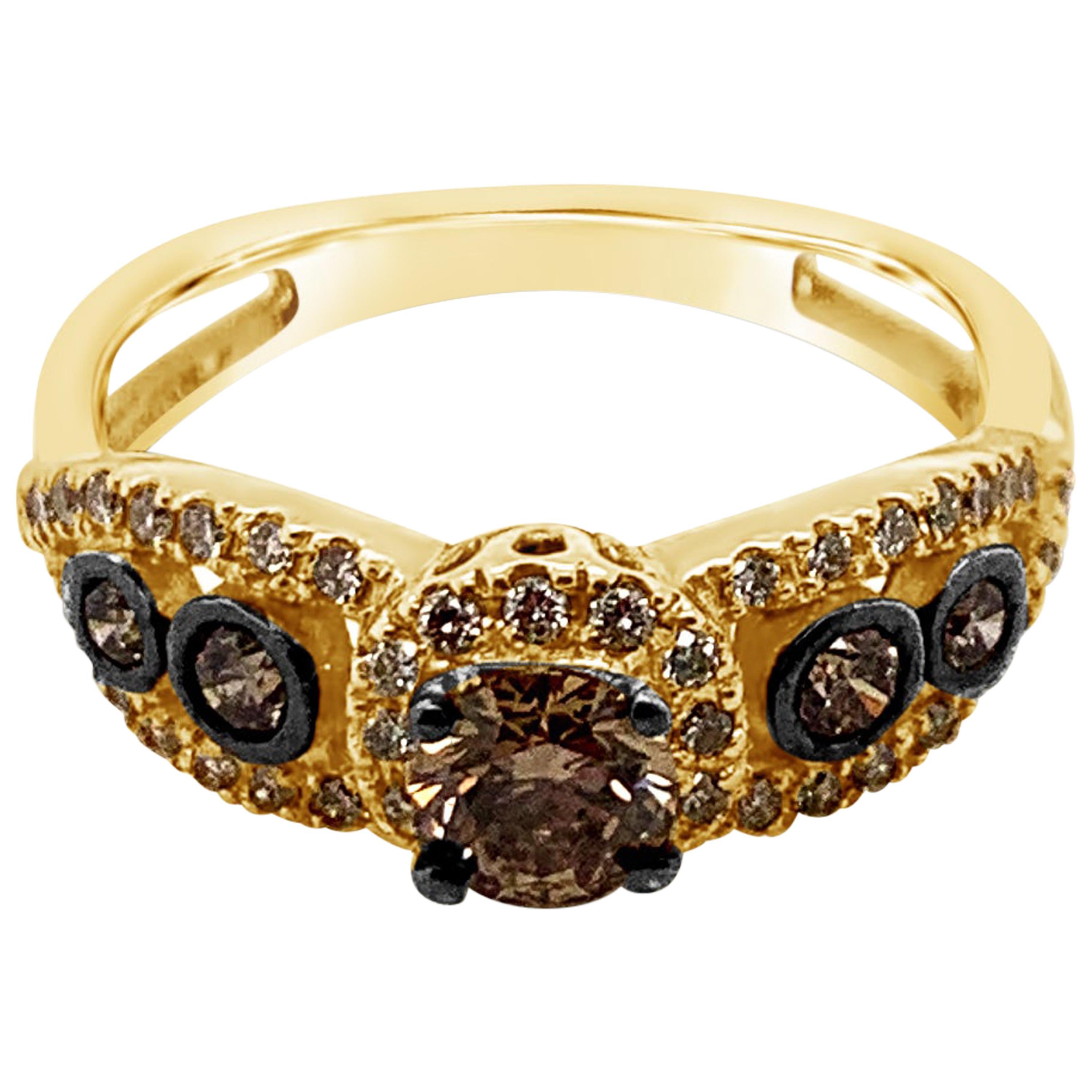 Le Vian Chocolatier Ring, Chocolate or Vanilla Diamonds, 14 Karat Vanilla Gold