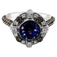 Le Vian Chocolatier Bague avec un diamant de 1 1/8 carat Tanzanite bleue, 3/8 carats