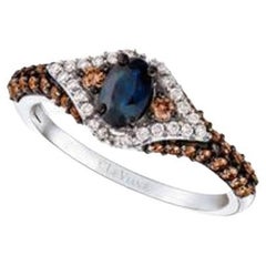Chocolatier Ring Featuring 1/2 Cts. Blueberry Sapphire, 1/3 Cts