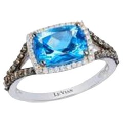Le Vian Chocolatier Ring Featuring 2 cts. Ocean Blue Topaz, 1/3 cts.