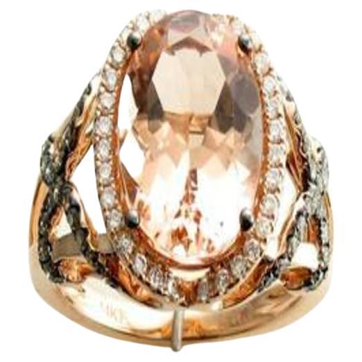 Le Vian Chocolatier Ring Featuring 4 1/3 Cts. Peach Morganite, 1/3 Cts. For Sale