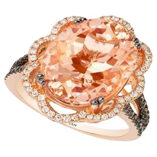 Le Vian Chocolatier Ring Featuring 6 7/8 Cts, Peach Morganite, 1/2 Cts For Sale