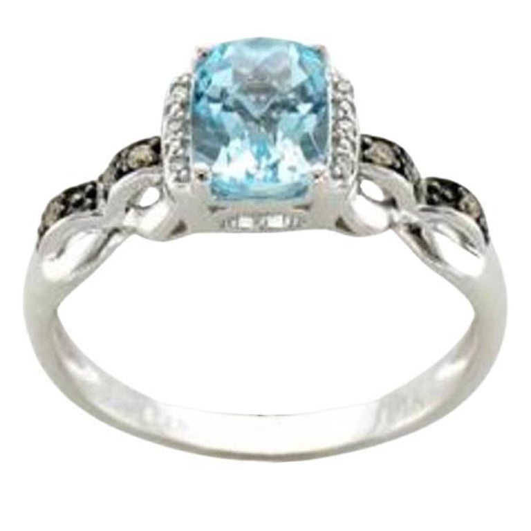 Anello Le Vian Chocolatier con Topazio Blu e Diamanti al Cioccolato, Vaniglia