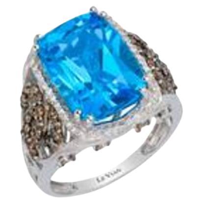 Bague Le Vian Chocolatier avec topaze bleue et diamants en chocolat, Vanille 